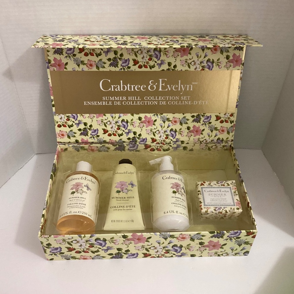 Crabtree & Evelyn Summer Hill Collection Set - Gel, Hand Cream, Lotion, Soap